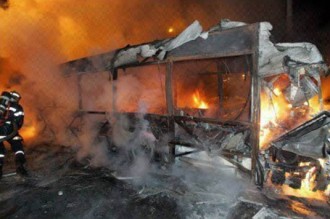 Cote dÂ’Ivoire : Un dépôt de la SOTRA en feu 